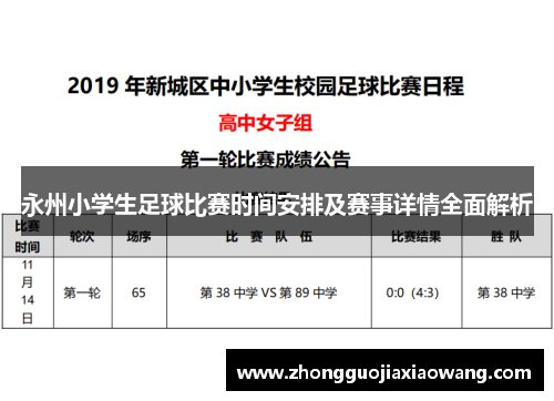 永州小学生足球比赛时间安排及赛事详情全面解析